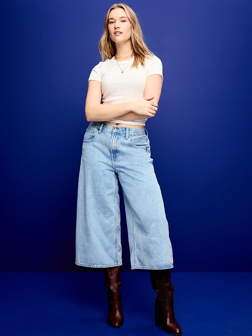 Image number 5 showing, Mid-Rise Baggy Culottes