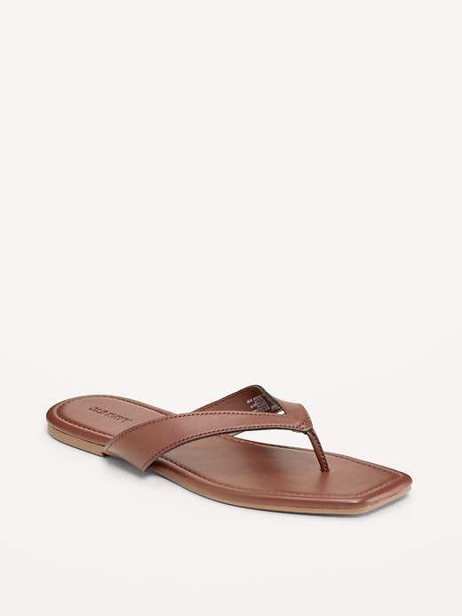 Image number 1 showing, Faux-Leather Flip Flop for Women