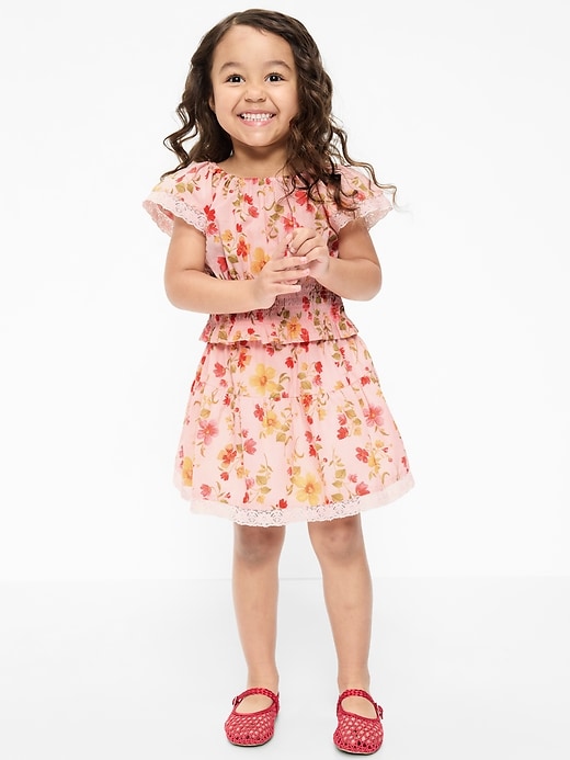 Image number 1 showing, Printed Short-Sleeve Top and Skirt Set for Toddler Girls