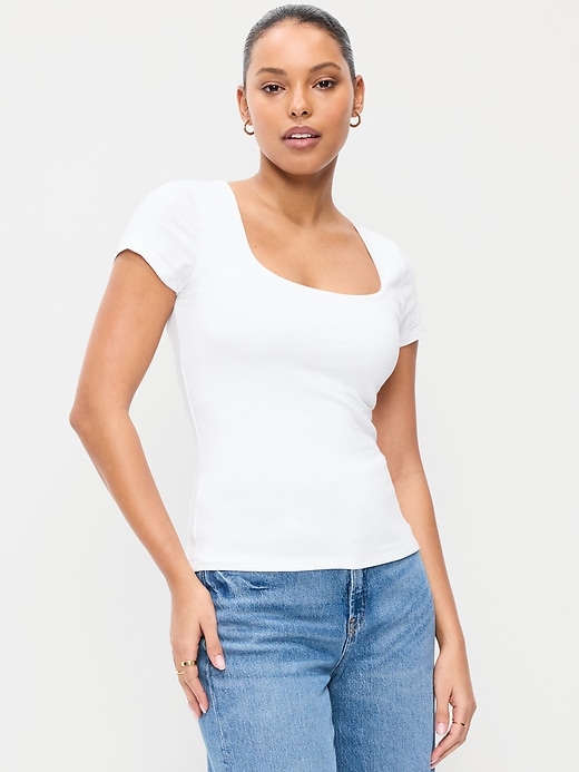 Image number 4 showing, Hug Double-Layer Scoop-Neck Top