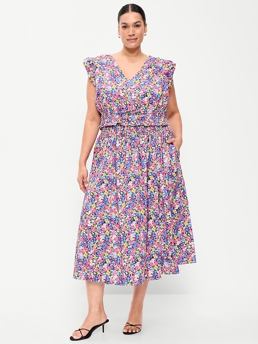 L'image numéro 7 présente Jupe mi-longue à taille smockée