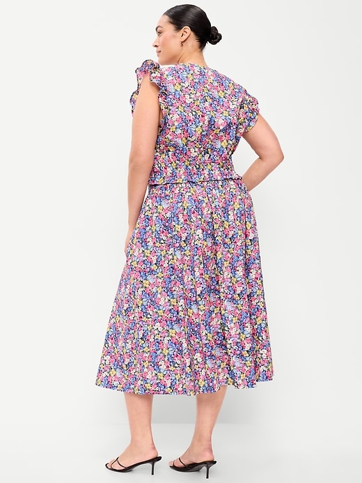 L'image numéro 8 présente Jupe mi-longue à taille smockée