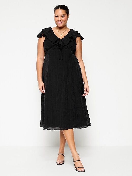 Image number 7 showing, Ruffle-Sleeve Fit & Flare Midi Dress