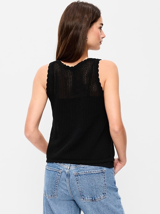 Image number 2 showing, Sleeveless Seaside Cotton Crochet Tank Top