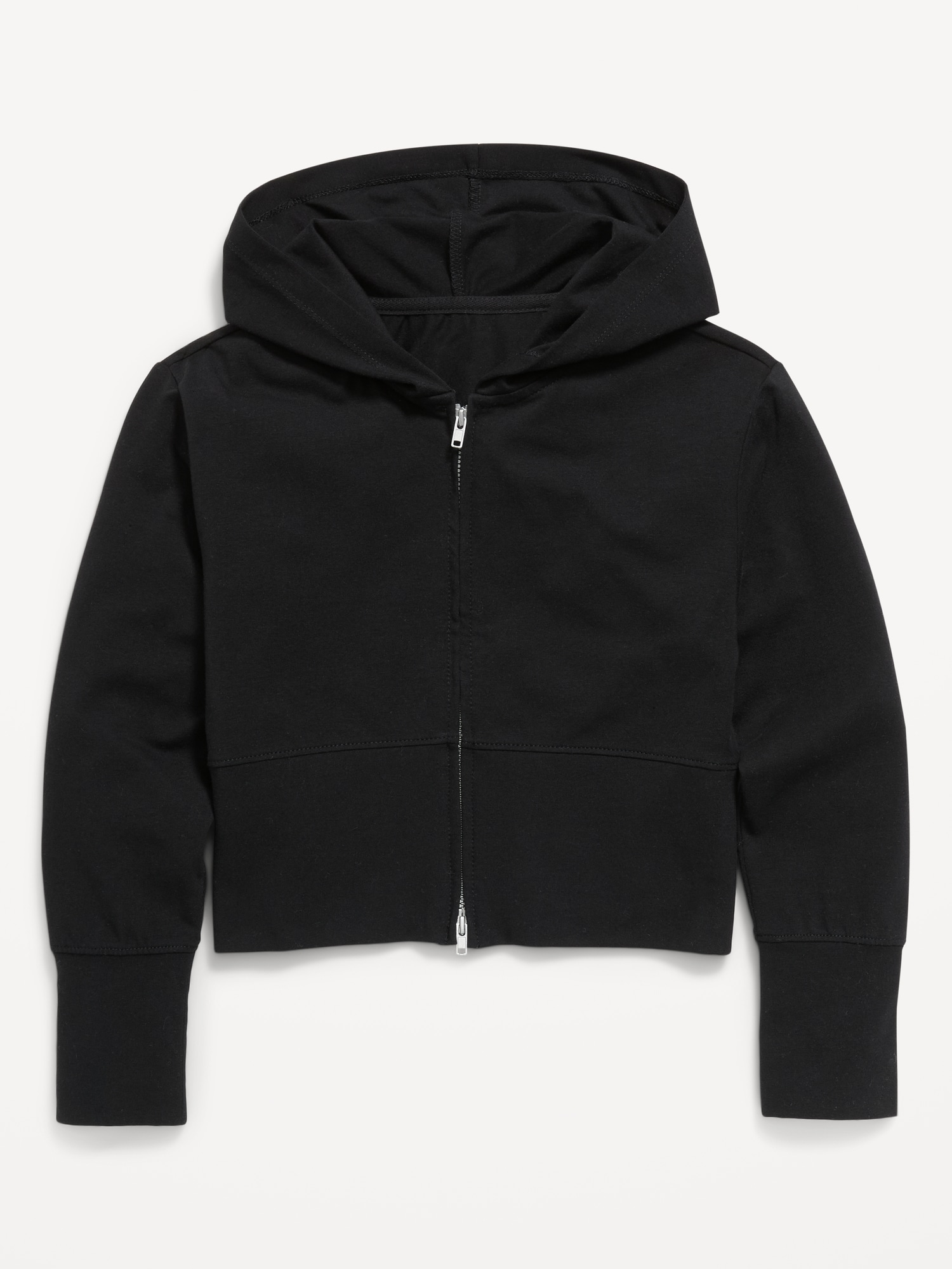 Fitted Cropped 2-Way-Zip Hoodie for Girls