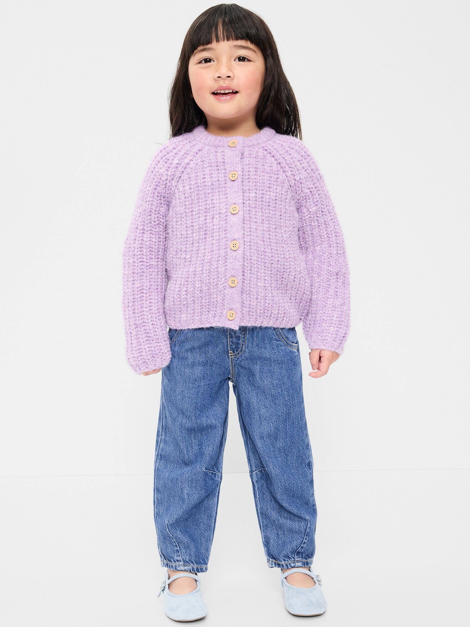 Pull-On Barrel-Leg Jeans for Toddler Girls
