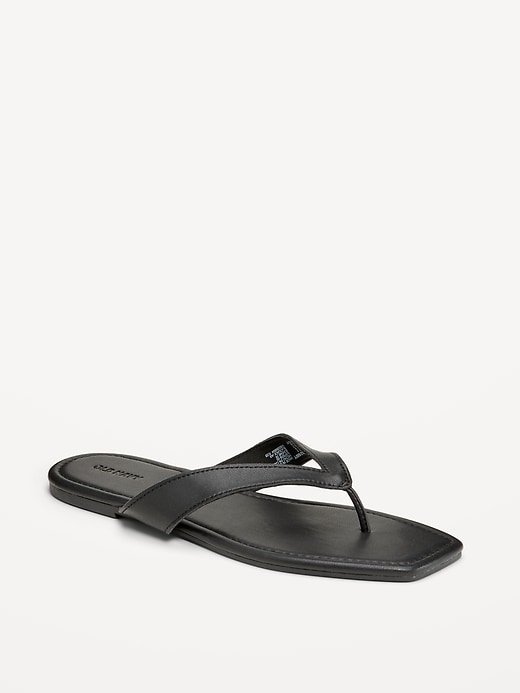 Image number 1 showing, Faux-Leather Flip Flop for Women