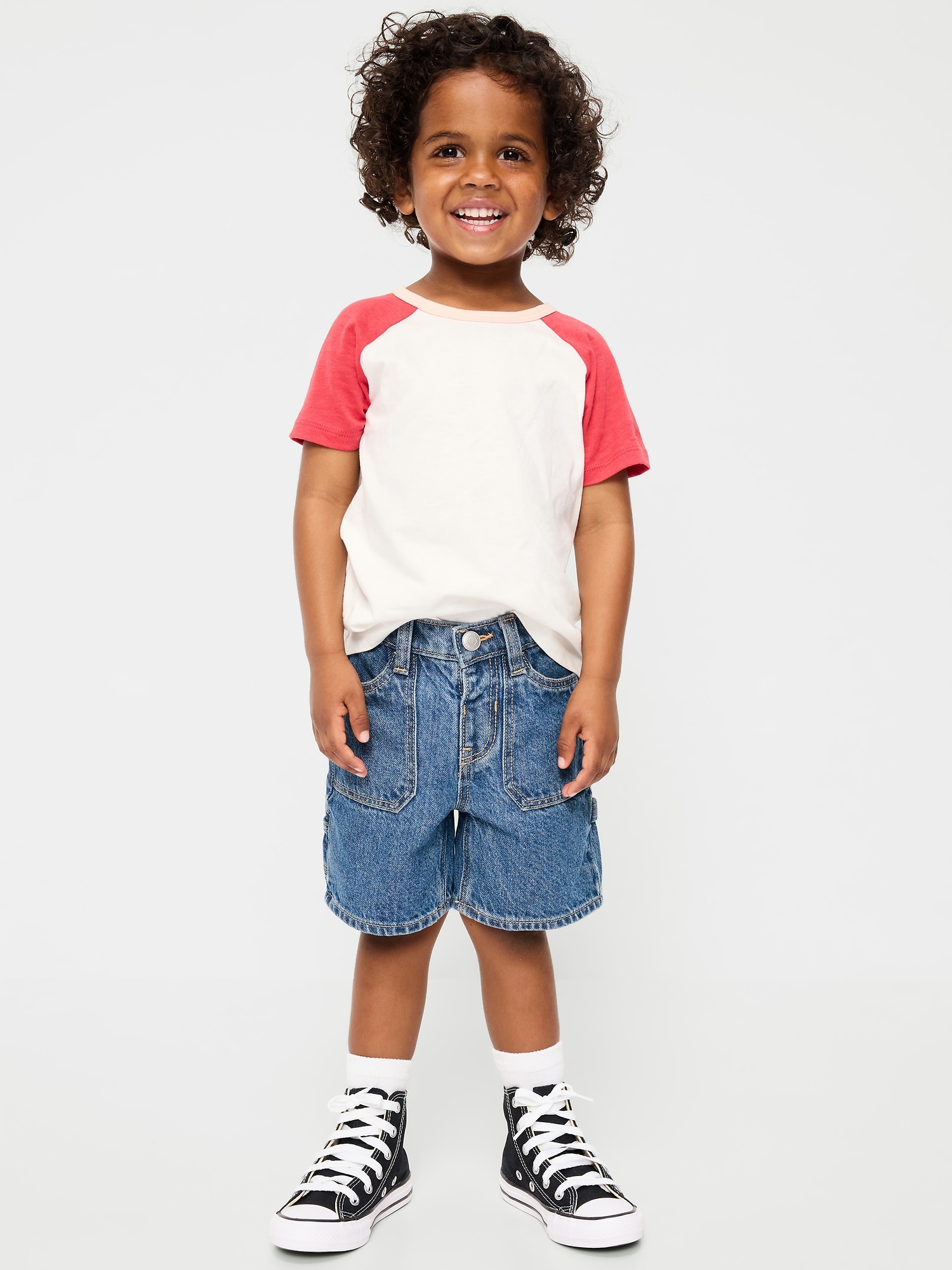 Baggy Carpenter Utility Jean Shorts for Toddler Boys