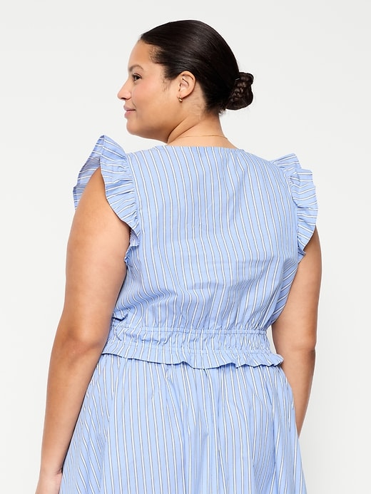 Image number 8 showing, Flutter-Sleeve Poplin Top