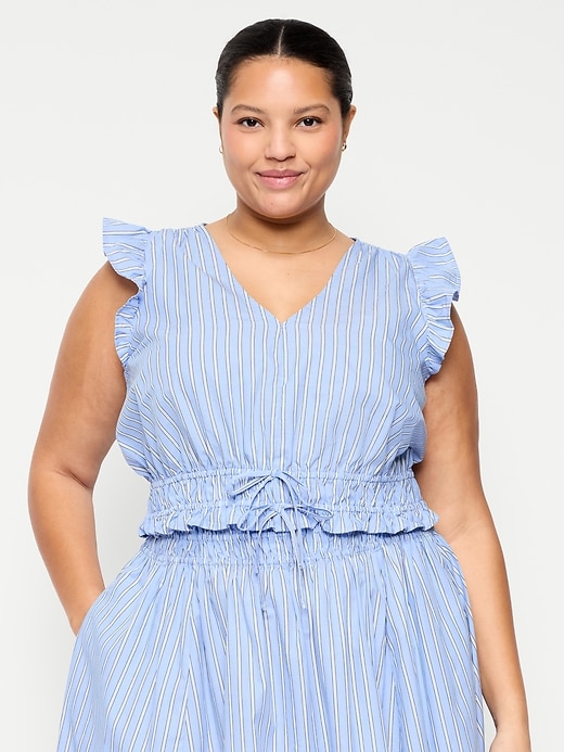 Image number 7 showing, Flutter-Sleeve Poplin Top