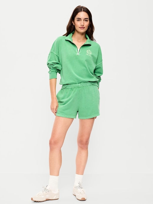 Image number 1 showing, High-Waisted Loose Logo Shorts -- 3-inch inseam