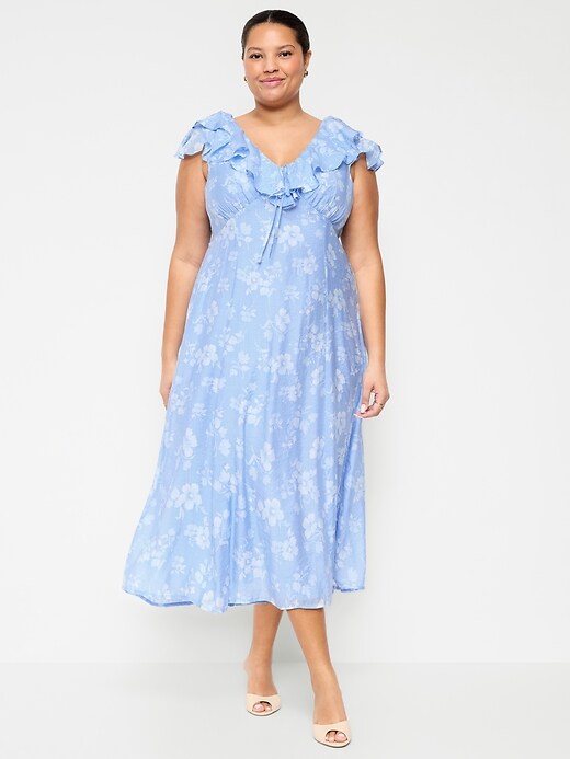 Image number 7 showing, Ruffle-Sleeve Fit & Flare Midi Dress