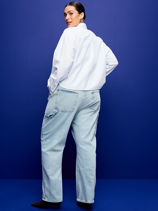 Image number 8 showing, Low-Rise Utility Slouchy Straight Jeans