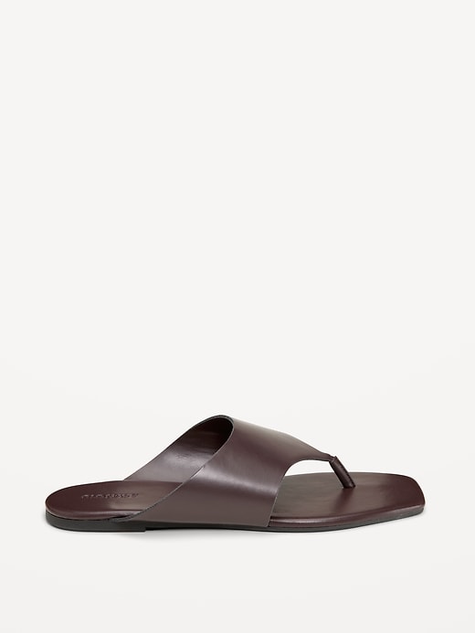 Image number 4 showing, Faux-Leather Wide Thong Sandal for Women