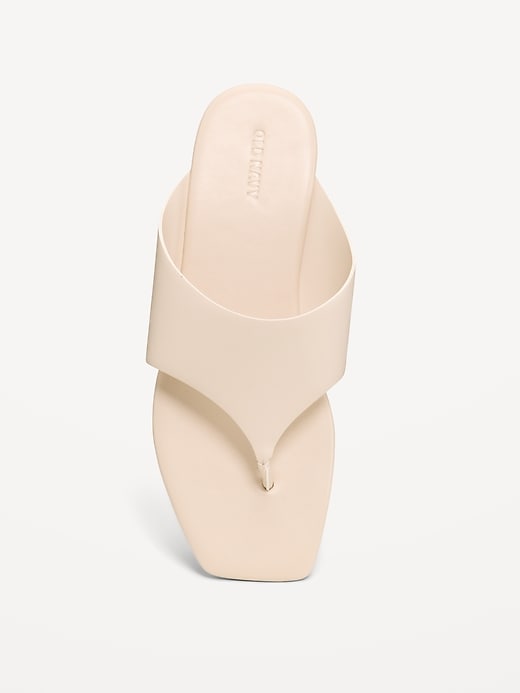 Image number 2 showing, Faux-Leather Wide Thong Sandal for Women