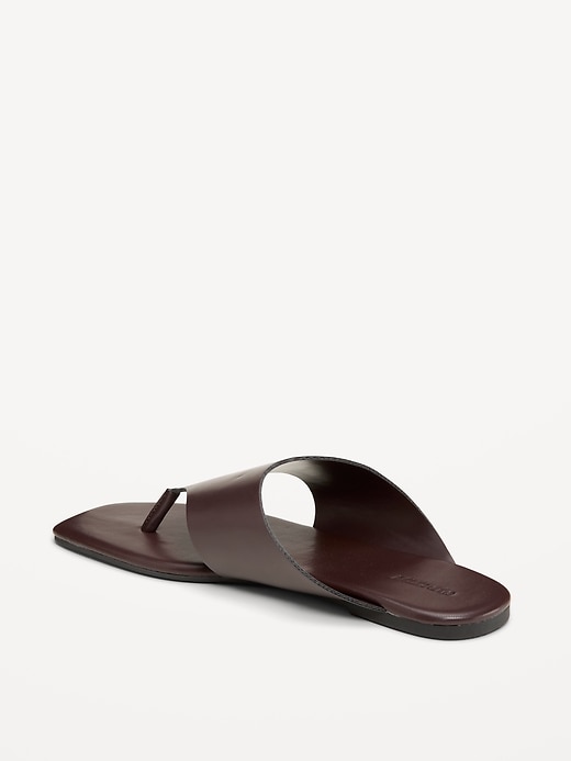 Image number 5 showing, Faux-Leather Wide Thong Sandal for Women