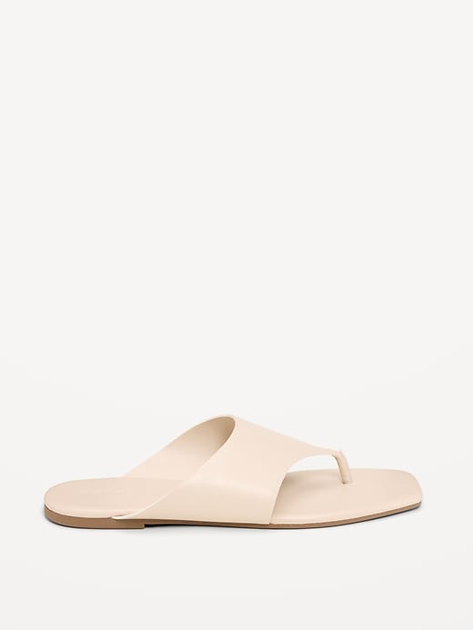 Image number 3 showing, Faux-Leather Wide Thong Sandal for Women