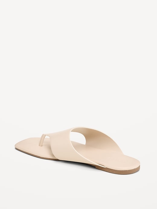 Image number 4 showing, Faux-Leather Wide Thong Sandal for Women