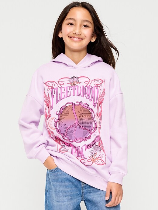 Image number 1 showing, Fleetwood Mac™ Oversized Graphic Tunic Hoodie for Girls