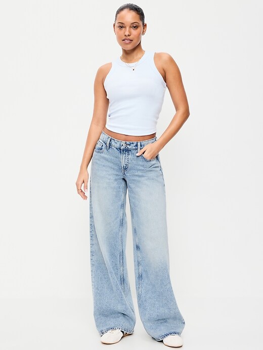 Image number 1 showing, Low-Rise Baggy Wide-Leg Jeans