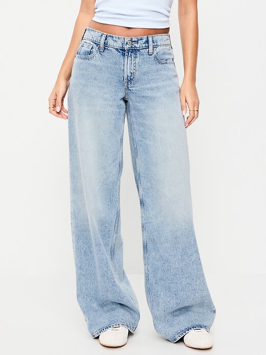 Image number 2 showing, Low-Rise Baggy Wide-Leg Jeans