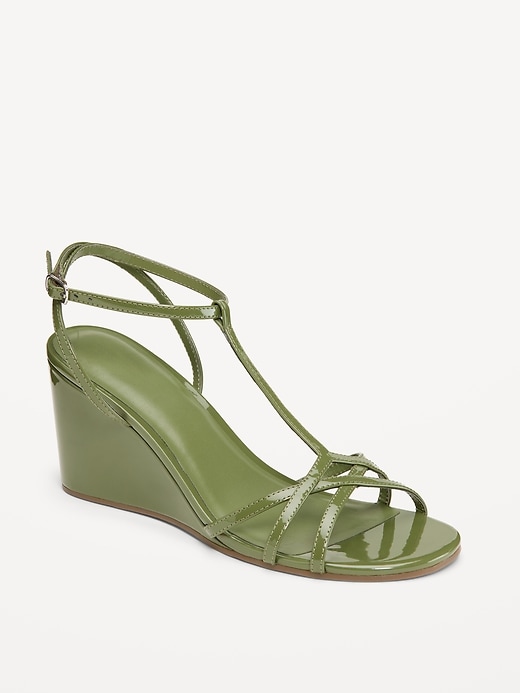 Image number 1 showing, T-Strap Wedge Sandals for Women