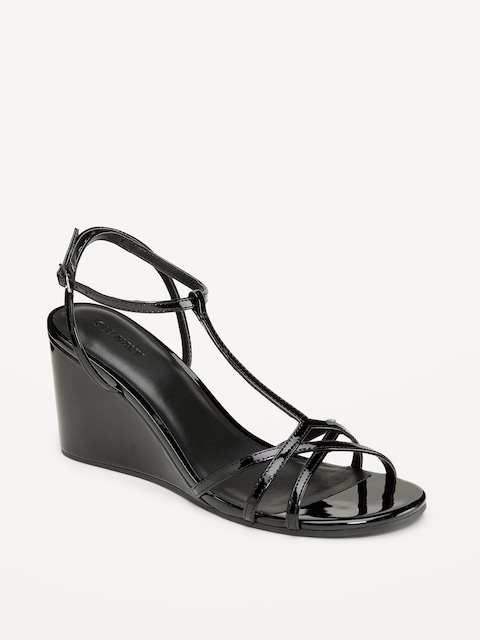 T-Strap Wedge Sandals for Women