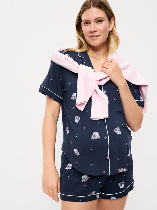Image number 3 showing, Maternity Classic Pajama Short Set