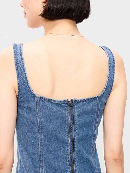 Image number 5 showing, Fit & Flare Sleeveless Denim Midi Dress