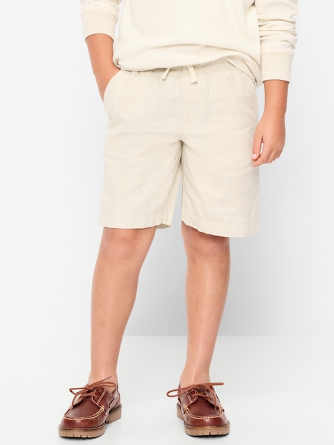 Knee Length Linen-Blend Dock Shorts for Boys