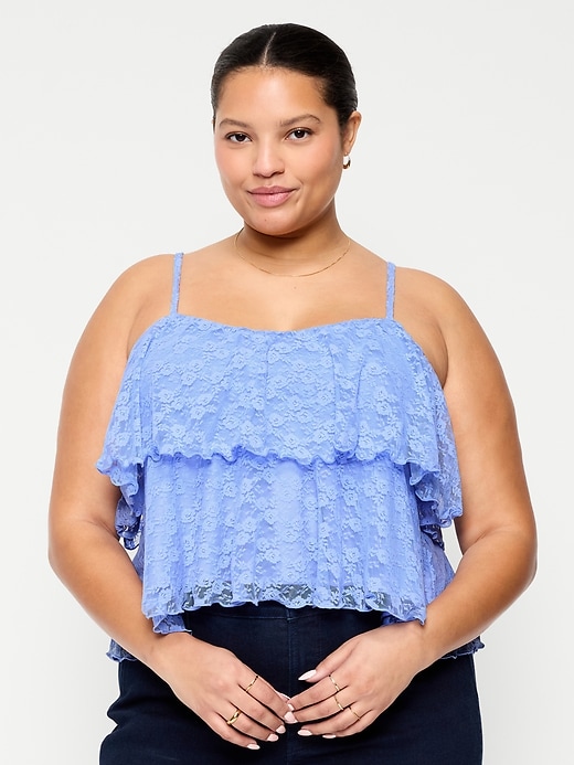 Image number 8 showing, Tiered Lace Ruffle Top