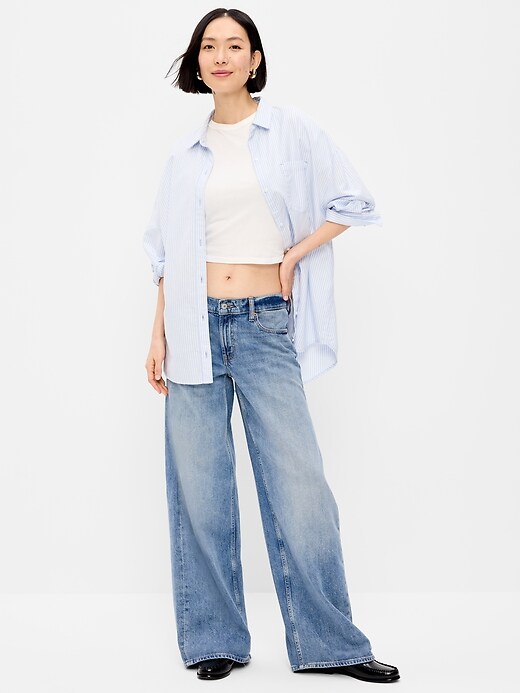 Image number 2 showing, Low-Rise Baggy Wide-Leg Jeans