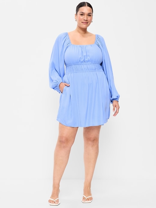 Image number 6 showing, Long-Sleeve Square-Neck Mini Dress