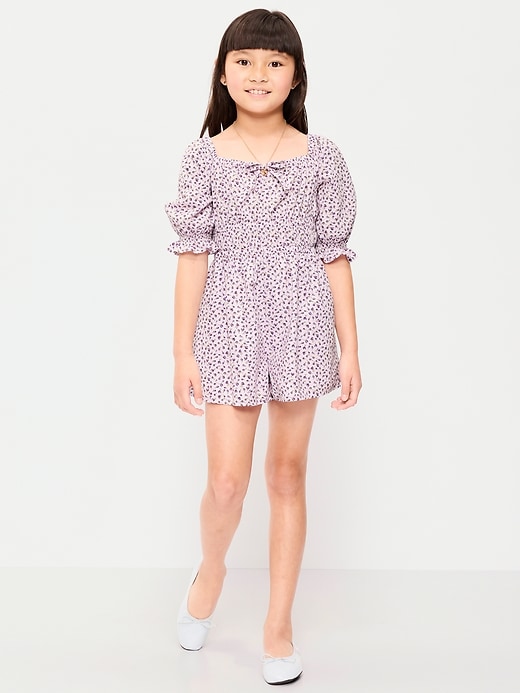 Image number 1 showing, Printed Fit and Flare Romper for Girls