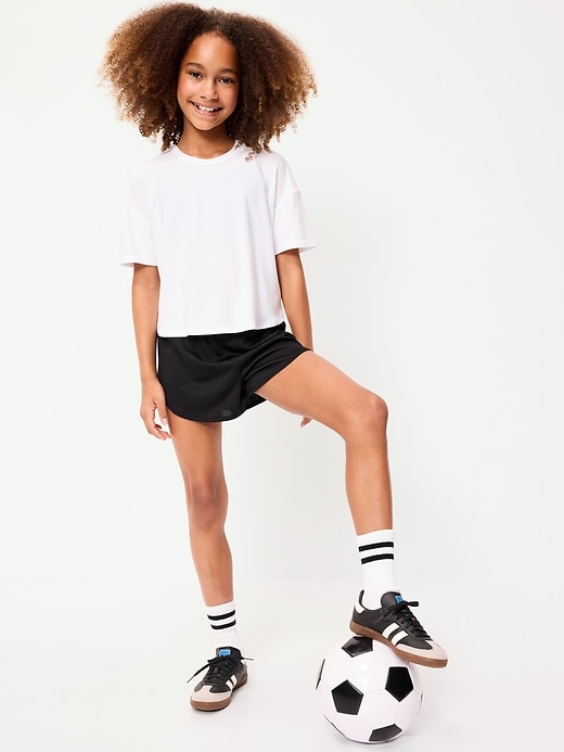 Image number 3 showing, High-Waisted Mesh Dolphin-Hem Shorts for Girls