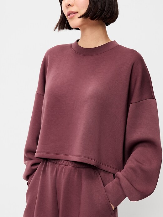 Image number 4 showing, Bounce Fleece Crew-Neck Cropped Top