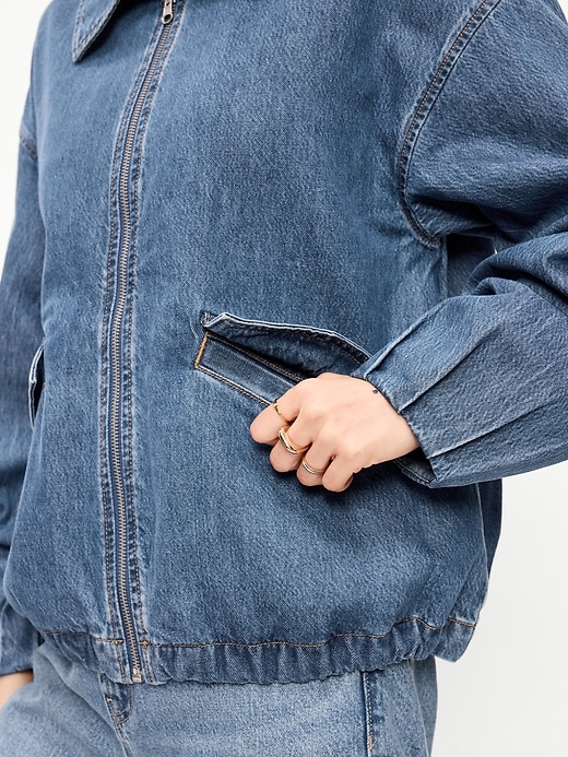 Image number 5 showing, Full-Zip Harrington Jean Jacket