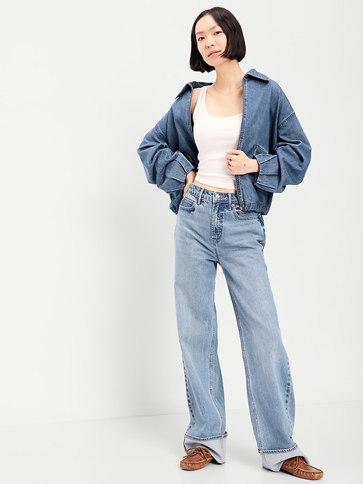 Image number 3 showing, Full-Zip Harrington Jean Jacket