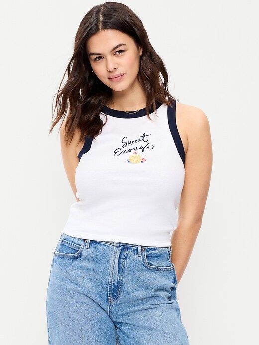 Image number 5 showing, Graphic Snug Crop Tank Top