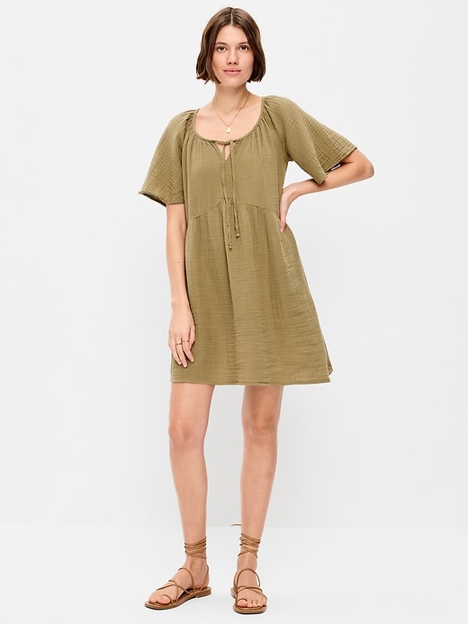 Image number 1 showing, Flutter-Sleeve Mini Swing Dress