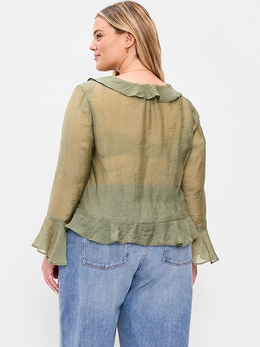 Image number 7 showing, Bell-Sleeve Ruffle Top