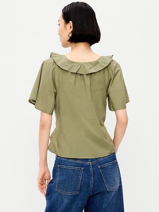 Image number 2 showing, Ruffle Tie-Front Top