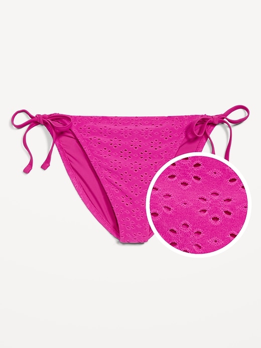 Image number 4 showing, Eyelet String Bikini Swim Bottoms