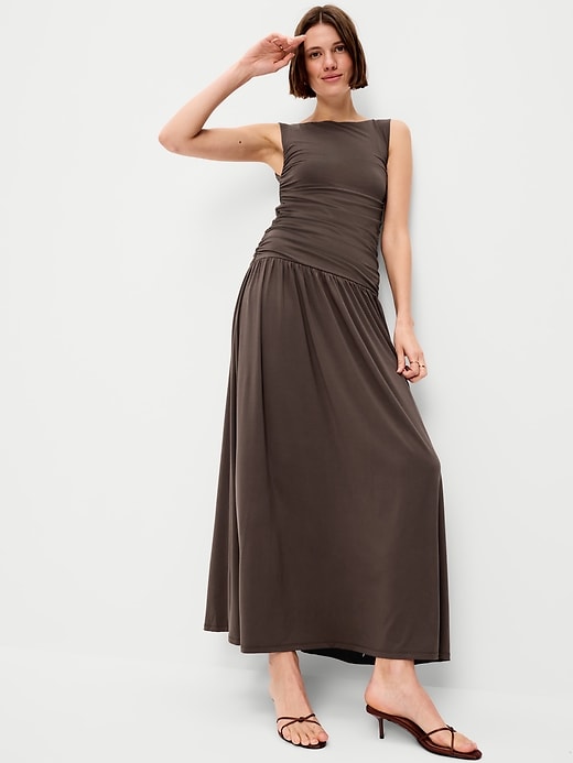 Image number 3 showing, Fit & Flare Drop-Waist Maxi Dress