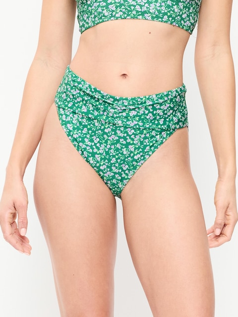 CULOTTE DE BIKINI CINTRÉE À TAILLE HAUTE