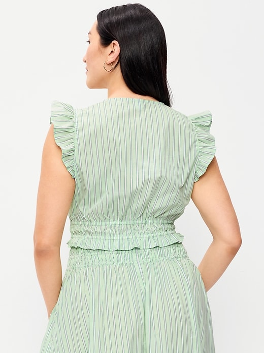Image number 6 showing, Flutter-Sleeve Poplin Top