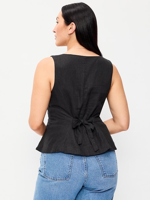 Image number 6 showing, Button-Down Linen Blend Top