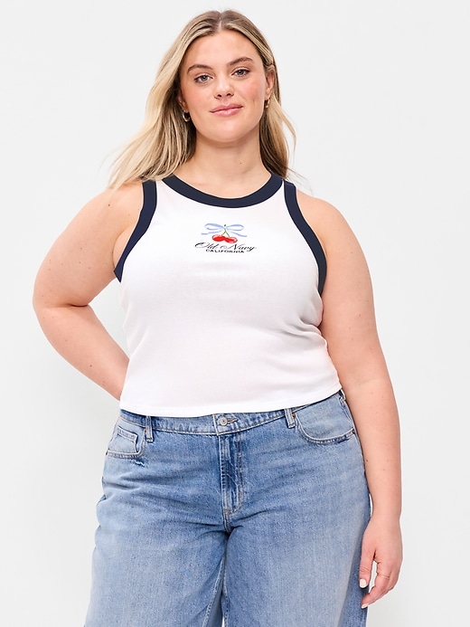 Image number 4 showing, Snug Ribbed Crop Tank Top