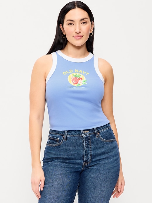 Image number 6 showing, Snug Ribbed Crop Tank Top