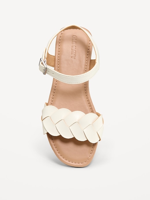 Image number 3 showing, Faux-Leather Braided-Strap Sandals for Girls